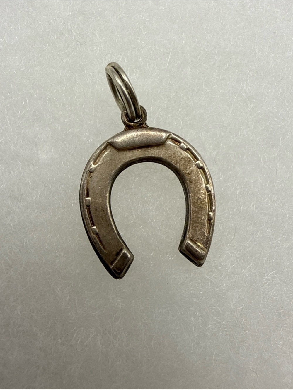 Sterling Silver Vintage Horseshoe Pendant Bracelet Charm Good Luck